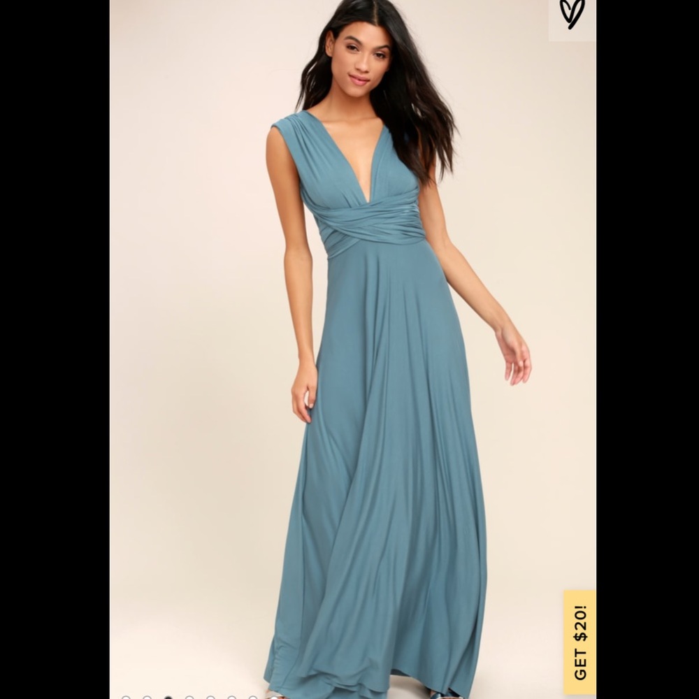 Slate Blue Convertible Maxi Dress